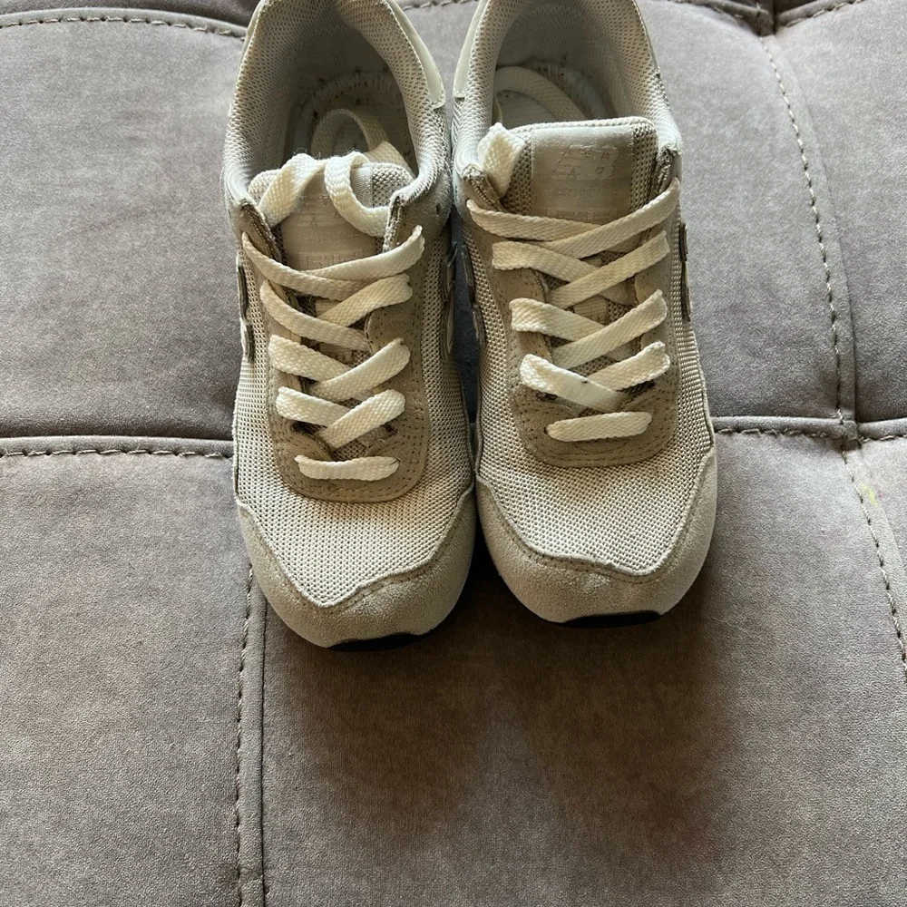 New Balance Beige and White Sneakers